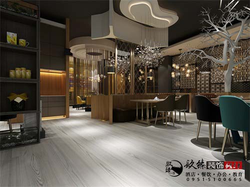 中宁鸿禧餐厅设计方案鉴赏|空间优雅时尚，格调文艺浪漫