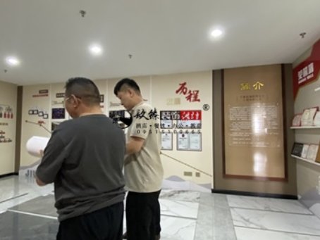 中宁装修公司|中宁晨宴售楼部中心设计装修项目现场选择样品