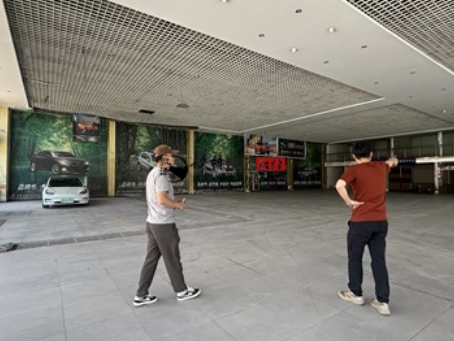 中宁装修公司|中宁绿源汽车展厅设计装修项目现场勘察